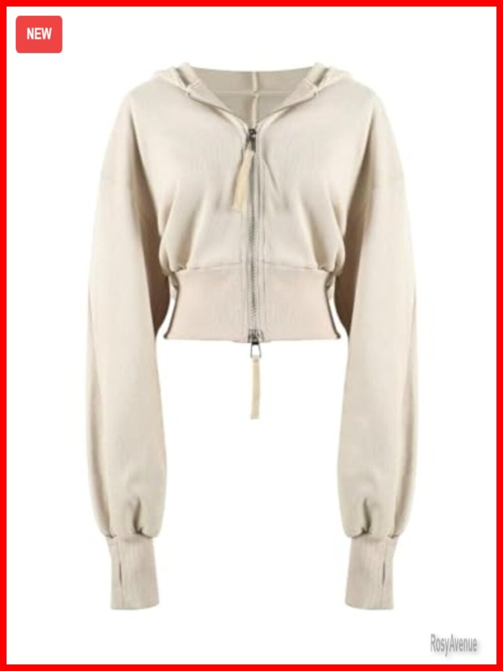 Cropped Zip Up Hoodie Women Long Sleeve Sweatshirt Casual Workout Jacket Crop